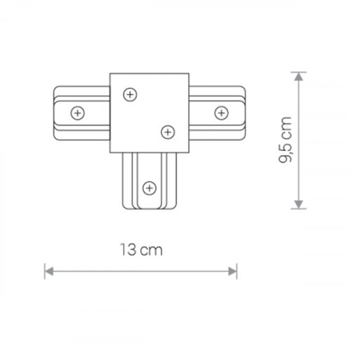 8835 З'єднувач Nowodvorski PROFILE RECESSED T-CONNECTOR BLACK CN alt 1