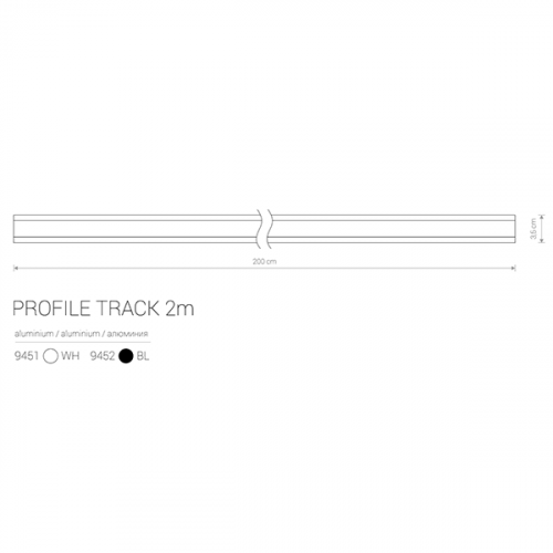 9452 шинопровод Nowodvorski PROFILE TRACK BLACK 2 METERS CN alt 2