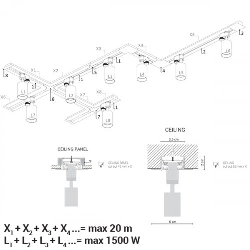 8805 Фурнітура Nowodvorski PROFILE RECESSED FIXING SET PL alt 1