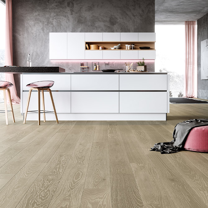 Паркетна дошка ESTA PARKET Дуб ABC Dune White Pores 1-пол. екстра матовий лак 11159