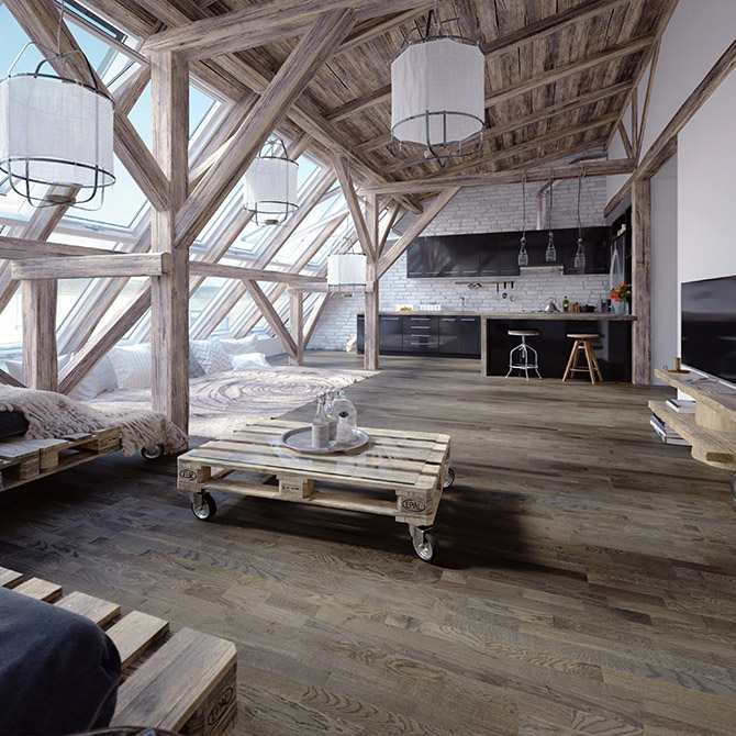 Паркетна дошка ESTA PARKET Дуб Promo Grey 3-пол. екстра матовий лак 13100 alt 1