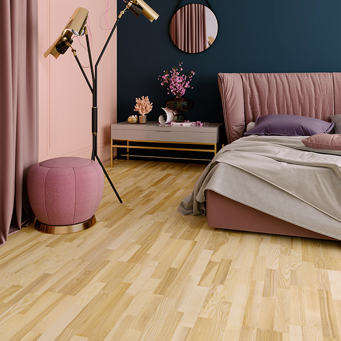 Паркетна дошка ESTA PARKET Ясен Elegant Pure Line 3-пол. екстра матовий лак 23055