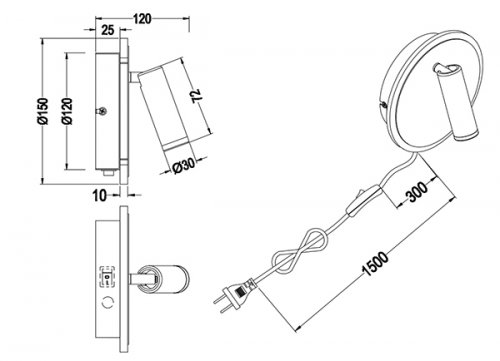 Настінний світильник TRIO 229210207 JORDAN alt 2