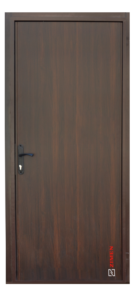 Вхідні двері Zimen Метал/ДСП Порошкова фарба/Темний горіх alt 1