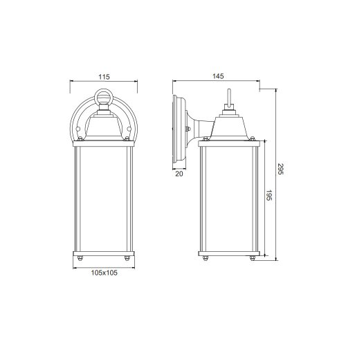 Вуличний настінний світильник TRIO OLONA 201960142 alt 2