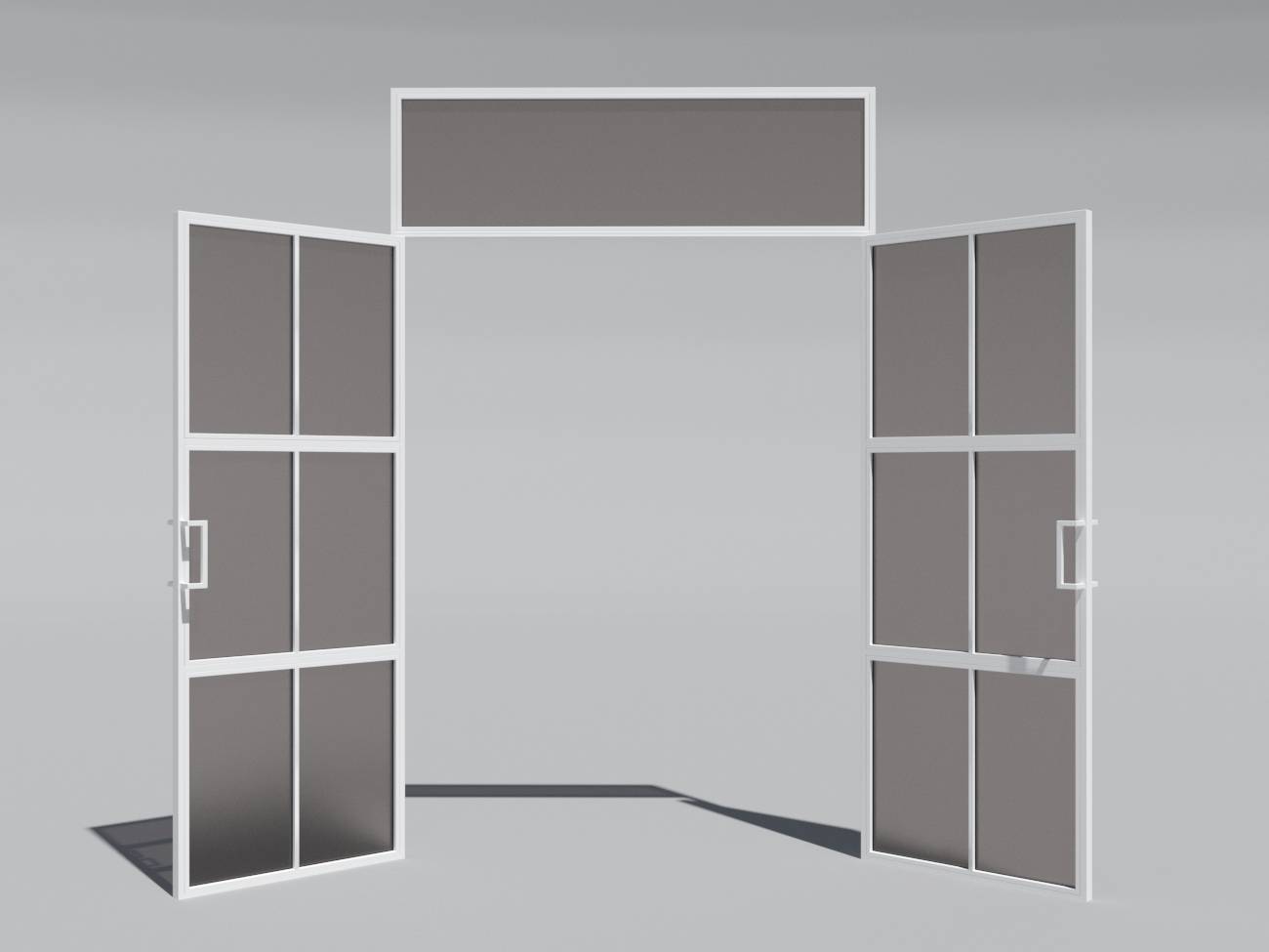 Міжкімнатні лофт-дверьSvarg орні двостулкові в рамі з верхньої фрамугою