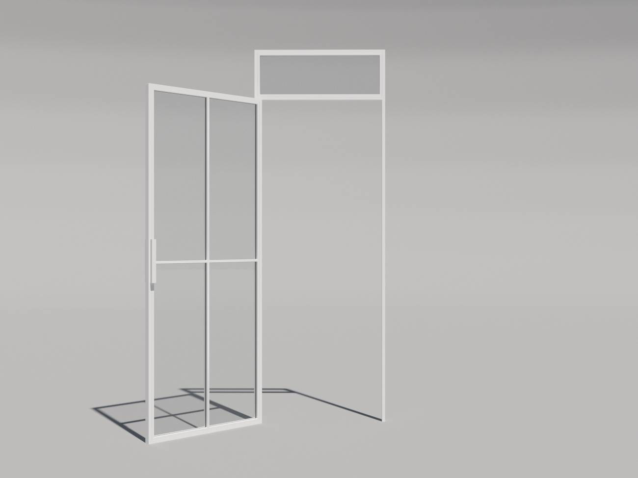 Міжкімнатні лофт-двері Svarg орні в рамі з верхньої фрамугою