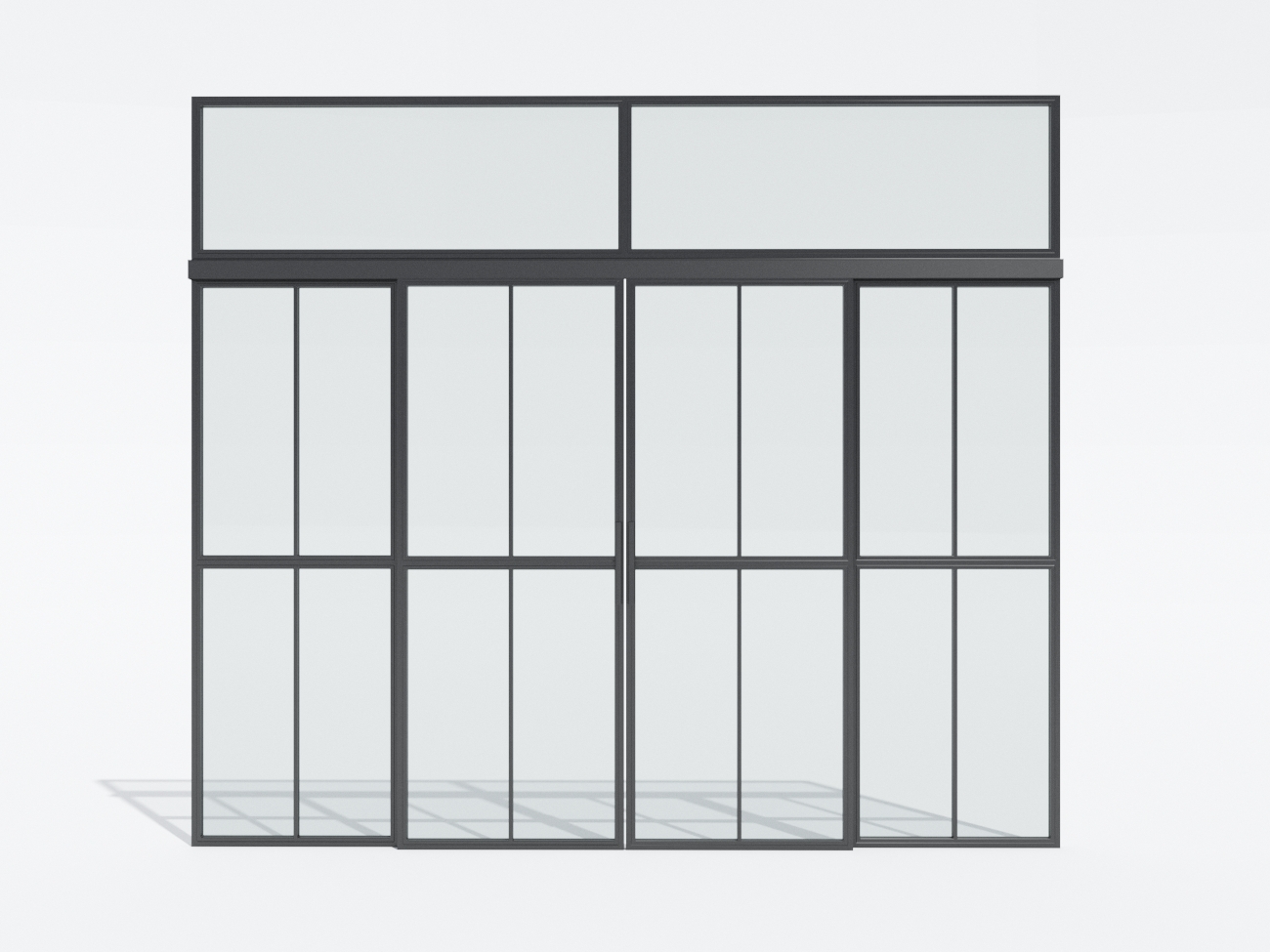 Міжкімнатна перегородка Svarg з двома розсувними дверима з верхньої фрамугою alt 1