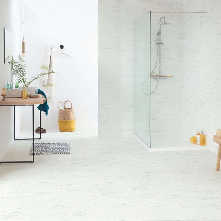 Вінілова підлога Quick-Step Ambient Click AMCL40136 Marble Carrara White