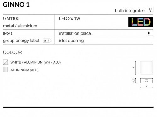 Настінний світильник Azzardo Ginno 1 AZ0761 alt 2