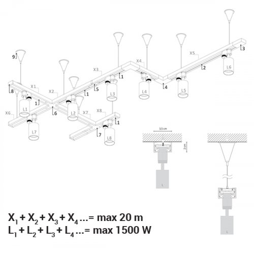 9454 З'єднувач Nowodvorski PROFILE STRAIGHT CONNECTOR WHITE CN alt 2